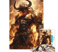 Puzzle pour Adolescents de 1000 pièces Guerrier Minotaure à l'aura de feu Stimule Le Cerveau Jeu de Construction Amusant pour Toute la Famille À partir de 14 Ans (38x26cm)