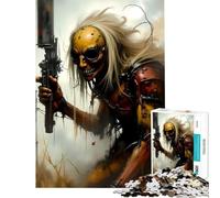 Puzzle pour Adolescents de 1000 pièces Guerrier Post-apocalyptique armé Activités Amusantes à la Maison mais Aussi Un Jeu Familial Amusant et Humoristique pour Les 14 Ans et Plus (38x52cm)