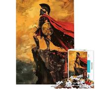 Puzzle pour Adolescents de 1000 pièces Guerrier Spartiate sur Une Falaise - Jeu Familial Difficile et Stimulant - Décoration Murale - À partir de 14 Ans - 50x75cm