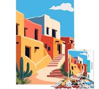 Puzzle pour Adolescents de 1000 pièces Illustration Minimaliste et Artistique de la Nature du Sud-Ouest américain pour Jeux éducatifs Cadeaux et activités familiales (Taille 75x50cm)