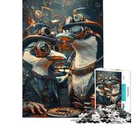 Puzzle pour Adolescents de 1000 pièces Motif Animal Steampunk Pingouin Difficile et Stimulant décoration Murale Jeu Familial pour Les 14 Ans et Plus (38x26cm)