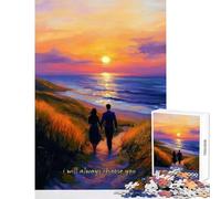 Puzzle pour Adolescents de 1000 pièces, Motif Citation d'amour pour Couples, décoration intérieure, Jouet Amusant, Cadeau Pratique avec Poster et fiche de Questions Assortis, Format 38x52cm
