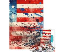 Puzzle pour Adolescents de 1000 pièces Motif éclaboussures de Peinture thème Amérique Jeu de détente pour Adultes et Famille idéal pour Un Anniversaire ou Noël (Taille 50x75cm)