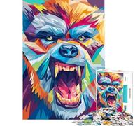 Puzzle pour Adolescents de 1000 pièces Motif géométrique coloré de Loup pour stimuler Le Cerveau et se détendre Convient aux 14 Ans et Plus (38x26cm)