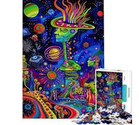 Puzzle pour Adolescents de 1000 pièces Paysage Spatial psychédélique Jeu Manuel pour Adultes décoration Murale pour Toute la Famille (Taille 38x26cm)
