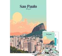 Puzzle pour Adolescents de 1000 pièces Paysage Urbain de São Paulo Jeu éducatif Jouet Jeu intellectuel idée Cadeau Amusante et Humoristique (Taille 38x52cm)