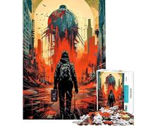 Puzzle pour Adolescents de 1000 pièces Paysage Urbain Post-apocalyptique Puzzle pour Adultes Jeu Manuel Cadeau pour Femmes idéal pour Toute la Famille (Taille 50x75cm)
