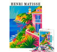 Puzzle pour Adolescents de 1000 pièces Peinture de Paysage côtier d'Henri Matisse défi à relever Jeu éducatif Familial pour Les 14 Ans et Plus (38x26cm)