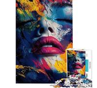 Puzzle pour Adolescents de 1000 pièces Puzzle Abstrait avec Visage coloré pour Adultes Jeu Manuel décoration Murale pour Toute la Famille (Taille 38x26cm)