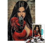Puzzle pour Adolescents de 1000 pièces Puzzle Beauté séduisante sous la Menace d'une Arme Jeu de réflexion Stimulant la Vitesse de la Main Exercice cérébral (Taille 50x75cm)
