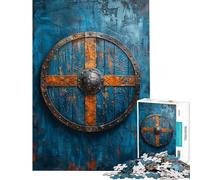 Puzzle pour Adolescents de 1000 pièces Puzzle Bouclier Viking Jeu de réflexion et de Vitesse Aide à l'exercice cérébral (Dimensions 38x26cm)