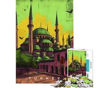 Puzzle pour Adolescents de 1000 pièces Puzzle d'art de Propagande Turque pour Adultes Jeu Manuel Difficile Offre spéciale comme Cadeau pour Toute la Famille (Dimensions 38x26cm)