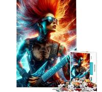 Puzzle pour Adolescents de 1000 pièces Puzzle pour Adultes représentant Une rockeuse Rebelle Jeu de détente décoration Murale défi à relever (Taille 38x26cm)