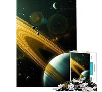 Puzzle pour Adolescents de 1000 pièces représentant la planète Saturne dans l'espace Activités Amusantes à la Maison mais Aussi Un Jeu Familial Amusant et Humoristique pour Les 14 Ans et Plus 38x26cm