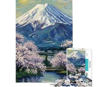 Puzzle pour Adolescents de 1000 pièces représentant Le Mont Fuji et des cerisiers en Fleurs Jeu de réflexion et de logique pour Adultes pour Les Amis et la Famille (38x26cm)
