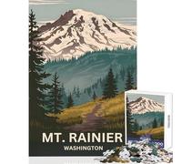 Puzzle pour Adolescents de 1000 pièces représentant Le Parc National du Mont Rainier dans l'État de Washington Jeu de Construction Facile et Amusant idéal pour se détendre et relever Le défi 50x75cm