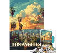 Puzzle pour Adolescents de 1000 pièces représentant Le Paysage Urbain de Los Angeles Jeu Manuel Cadeau d'anniversaire idéal pour Toute la Famille (Taille 50x75cm)