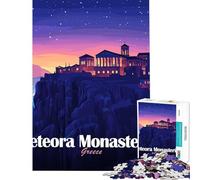 Puzzle pour Adolescents de 1000 pièces représentant Les monastères des Météores en Grèce avec Un Paysage Nocturne Jeu éducatif pour Un Anniversaire ou des activités familiales (38x26cm)