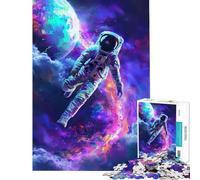 Puzzle pour adolescents de 1000 pièces représentant un astronaute dans une nébuleuse spatiale colorée Activités amusantes à la maison mais aussi un jeu familial amusant et humoristique pour les 14 ans