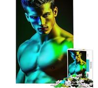 Puzzle pour Adolescents de 1000 pièces représentant Un Homme musclé sous des lumières néon et des Couleurs UV Un Jeu éducatif Stimulant idéal pour Les Jeux en Famille et Les Amateurs de Sensations