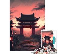 Puzzle pour Adolescents de 1000 pièces représentant Un Paysage Japonais Ancien Un défi à relever pour Apprendre en Famille à partir de 14 Ans (38x52cm)