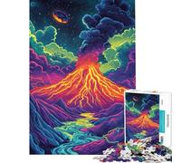 Puzzle pour Adolescents de 1000 pièces représentant Un Paysage volcanique en éruption Un Puzzle pour Adultes Une décoration Murale Amusante et Humoristique pour des activités à la Maison (38x26cm)
