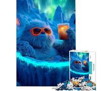 Puzzle pour Adolescents de 1000 pièces représentant Un yéti dans Un Jacuzzi Un défi à relever Cadeau d'anniversaire idéal Jeu éducatif pour Les 14 Ans et Plus 38x26cm