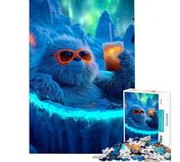 Puzzle pour Adolescents de 1000 pièces représentant Un yéti dans Un Jacuzzi Un défi à relever Cadeau d'anniversaire idéal Jeu éducatif pour Les 14 Ans et Plus 38x52cm