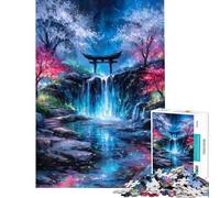 Puzzle pour Adolescents de 1000 pièces représentant Une Cascade Mystique avec Une Porte Torii Jeu de réflexion et de logique pour Adultes pour Les Amis et la Famille (38x26cm)