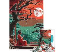 Puzzle pour Adolescents de 1000 pièces représentant Une Femme Japonaise Un Puzzle Stimulant à Assembler idéal comme Cadeau d'anniversaire ou de Noël (Taille 38x52cm)