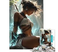 Puzzle pour Adolescents de 1000 pièces représentant Une guerrière avec Une épée Activités Amusantes à la Maison mais Aussi Un Jeu Familial Amusant et Humoristique pour Les 14 Ans et Plus (38x26cm)