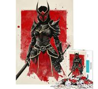 Puzzle pour adolescents de 1000 pièces représentant une guerrière en armure rouge et noire Activité amusante à la maison mais aussi jeu familial amusant et humoristique pour les 14 ans et plus 38x26cm