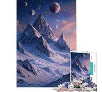 Puzzle pour Adolescents de 1000 pièces représentant Une Montagne enneigée dans Un Paysage d'univers parallèle Activités Amusantes à la Maison mais Aussi Un Jeu Familial Amusant et Humoristique