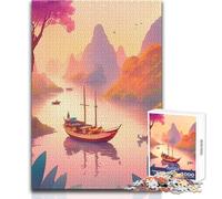 Puzzle pour Adolescents de 1000 pièces Sérénade au Coucher du Soleil en Asie, Jeu éducatif Familial, Niveau de difficulté:Difficile, Cadeau d'anniversaire, Dimensions:38 x 52cm