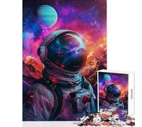 Puzzle pour Adolescents de 1000 pièces sur Le thème de l'astronaute dans l'espace Jeu de décoration Amusant et interactif avec Poster et fiche de Questions Assortis Dimensions 38x26cm