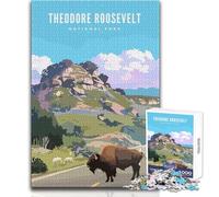 Puzzle pour Adolescents de 1000 pièces sur Le thème de Theodore Roosevelt et N Park : Casse-tête, Jeux et activités familiales, idées Cadeaux Dimensions : 38x52 cm
