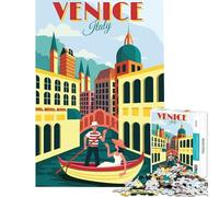 Puzzle pour Adolescents de 1000 pièces sur Le thème de Venise en Italie Jeu éducatif et ludique idéal pour stimuler l’Intellect et Offrir Un Cadeau Amusant et Humoristique (38x26cm)