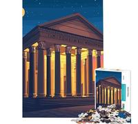 Puzzle pour Adolescents de 1000 pièces Temple Romain la Nuit Jeu éducatif Jouet Jeu intellectuel idée Cadeau Amusante et Humoristique (Dimensions 38x52cm)