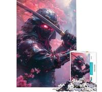 Puzzle pour Adolescents de 1000 pièces thème samouraï Japonais et cerisiers en Fleurs Un défi à relever pour Apprendre en Famille à partir de 14 Ans (38x26cm)