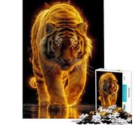Puzzle pour Adolescents de 1000 pièces Tigre Alpha enflammé Un Puzzle Difficile et Stimulant idéal pour Toute la Famille (14 Ans et Plus) avec décoration Murale (38x26cm)