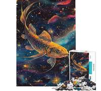 Puzzle pour Adolescents de 1000 pièces Un Poisson-Chat géant nage dans Un Puzzle Artistique Un Jeu Manuel Amusant et Humoristique Un Cadeau Anti-Stress (Taille 50x75cm)