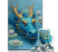 Puzzle pour Adolescents Dragon dans la rivière Puzzles pour Adultes 1000 pièces, Jouets éducatifs et éducatifs pour la Famille, renforce l'amour Entre Les Couples 26x38cm