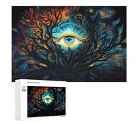 Puzzle pour Adolescents Enchanted Forest Eye Illustration Puzzle Adulte Anti-Stress, Cadeau d'anniversaire, Cadeaux, 1000 PCS