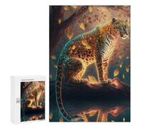 Puzzle pour Adolescents Enchanted Leopard in Autumn Puzzle Adulte Anti-Stress, Cadeau d'anniversaire, Cadeaux, 300 PCS