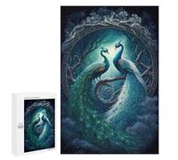 Puzzle pour Adolescents Enchanted Peacock Pair in Moonlight Puzzle Adulte Anti-Stress, Cadeau d'anniversaire, Cadeaux, 1000 PCS