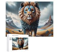 Puzzle pour Adolescents Fantasy Lion in Desert Landscape Puzzle Adulte Anti-Stress, Cadeau d'anniversaire, Cadeaux, 500 PCS