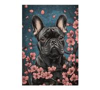 Puzzle pour Adolescents French Bulldog with Cherry Blossoms Art Cute Bulldog Gift Puzzle, Jouet, Décoration Murale, Analyse Et Logique, Activités Ludiques À La Maison, 38x26cm/1000pcs