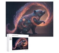 Puzzle pour Adolescents Galactic Bear Cosmic Artwork Puzzle Adulte Anti-Stress, Cadeau d'anniversaire, Cadeaux, 500 PCS