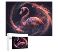 Puzzle pour Adolescents Galactic Flamingo Cosmic Beauty Puzzle Adulte Anti-Stress, Cadeau d'anniversaire, Cadeaux, 500 PCS