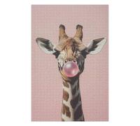 Puzzle pour Adolescents Giraffe Blowing Pink Bubble Gum Puzzle, Jouet, Décoration Murale, Analyse Et Logique, Activités Ludiques À La Maison, 75x50cm/1000pcs